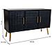 Credenza In Legno Laccato Nero E Griglia 120x41,5x71h - Foto miniatura 8