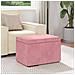 Pouf Rosa 61 x 41 x 40 cm Velluto e Legno Ingegnerizzato - Foto miniatura 3
