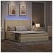 Letto con luci a strisce a LED Crema 180 x 200 cm Tessuto - Foto miniatura 6