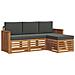 Set divani 4 pcs Naturale e Antracite Legno di Acacia Massello - Foto miniatura 1