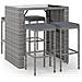 Set Bar da Giardino 5 pz con Cuscini in Polyrattan Grigio - Foto miniatura 1