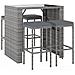 Set Bar da Giardino 5 pz con Cuscini in Polyrattan Grigio - Foto miniatura 3