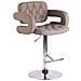 Sgabello Design Dublin In Tessuto - Sgabello Bar Girevole E Regolabile In Altezza 65-85 CM - Sgabello Alto Con Schienale E Braccioli Tortora - Foto miniatura 1