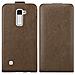 Custodia Compatibile Con Lg K10 2016 In Bruno Caffè - Coperchio Protettivo In Design Flip Con Chiusura Magnetica - Foto miniatura 2
