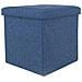 Pouf Contenitore Imbottito Pieghevole Modello Liner Colore Blue Jeans - Foto miniatura 3