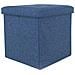 Pouf Contenitore Imbottito Pieghevole Modello Liner Colore Blue Jeans - Foto miniatura 6
