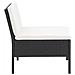 Set Divani Da Giardino 3 Pz Con Cuscini In Polyrattan Nero - Foto miniatura 5