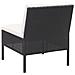 Set Divani Da Giardino 3 Pz Con Cuscini In Polyrattan Nero - Foto miniatura 6