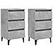 Comodini con Gambe in Metallo 2pz Grigio Cemento 40x35x69 cm - Foto miniatura 1