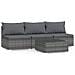 Set Divani Da Giardino 4 Pz Con Cuscini In Polyrattan Grigio - Foto miniatura 1