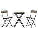 Set Pieghevole Da Bistrò 3 Pz Grigio In Polyrattan - Foto miniatura 3