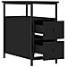 Comodino Nero 30x60x60 Cm In Legno Multistrato - Foto miniatura 7