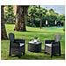 Set Salotto Da Esterno Napoli, Set Da Giardino Con 2 Poltrone Ed 1 Tavolino Contenitore, Salottino Effetto Rattan, 100% Made In Italy, Antracite - Foto miniatura 1
