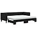 Divano Letto Estraibile Con Materassi Nero 80x200 Cm Tessuto - Foto miniatura 1