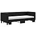 Divano Letto Estraibile Con Materassi Nero 80x200 Cm Tessuto - Foto miniatura 5