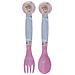 Disney Set 2 Posate Rosa Per Bambini In Plastica Principesse Cenerentola Cucchiaio E Forchetta - Foto miniatura 2