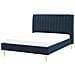 Letto Velluto Marville 140 X 200 Cm Blu Scuro - Foto miniatura 5