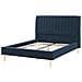 Letto Velluto Marville 140 X 200 Cm Blu Scuro - Foto miniatura 6