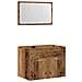 Set Mobili da Bagno 2 pz Legno Antico in Legno Multistrato - Foto miniatura 1