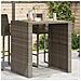 Tavolo Bar Da Giardino Piano In Acacia 105x80x110 Cm Polyrattan - Foto miniatura 1