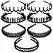 Elegante Set Di Fasce Nere Per Capelli - Collezione Di Cerchietti Per Capelli Da 8 Pezzi - Foto miniatura 1