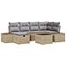 Set divani giardino da 7 pezzi con cuscini beige in polyrattan - Foto miniatura 1