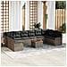 Set Divano da Giardino di 11 Pezzi con Cuscini Grigio Polyrattan Acacia, Divano da Giardino 2-Persone con Storage e Cuscini Grigio Polyrattan - Foto miniatura 2