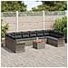 Set Divano da Giardino di 11 Pezzi con Cuscini Grigio Polyrattan Acacia, Divano da Giardino 2-Persone con Storage e Cuscini Grigio Polyrattan - Foto miniatura 3