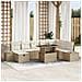 Set Giardino 9 Pezzi con Cuscini Beige in Rattan Polietilene - Foto miniatura 2