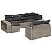 Set Divano da Giardino 10 pz con Cuscini Grigio in Polyrattan - Foto miniatura 1