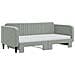Divano Letto Estraibile Materassi Grigio Chiaro 90x190 Velluto - Foto miniatura 3