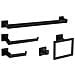 Set Di Accessori Da Bagno Quadrati In Acciaio Inox, 5 Pezzi, 40cm - Montaggio A Parete Black - Foto miniatura 1