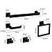 Set Di Accessori Da Bagno Quadrati In Acciaio Inox, 5 Pezzi, 40cm - Montaggio A Parete Black - Foto miniatura 2