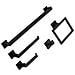 Set Di Accessori Da Bagno Quadrati In Acciaio Inox, 5 Pezzi, 40cm - Montaggio A Parete Black - Foto miniatura 3