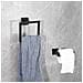 Set Di Accessori Da Bagno Quadrati In Acciaio Inox, 5 Pezzi, 40cm - Montaggio A Parete Black - Foto miniatura 4