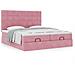 Struttura Letto Pouf con Materassi Rosa 200x200 cm Velluto - Foto miniatura 4
