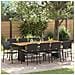Set da Pranzo per Giardino 11 pcs Nero Poly Rattan - Foto miniatura 2