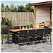 Set da Pranzo per Giardino 11 pcs Nero Poly Rattan - Foto miniatura 4