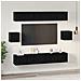 Set mobile TV 8 pcs Rovere nero 60 x 30 x 30 cm - Foto miniatura 4