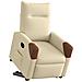 Poltrona Alzapersona Reclinabile Elettrica Crema in Tessuto - Foto miniatura 3
