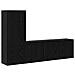 Unità TV da Parete 5 pcs Rovere Nero Legno multistrato - Foto miniatura 1