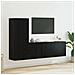 Unità TV da Parete 5 pcs Rovere Nero Legno multistrato - Foto miniatura 2