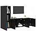 Unità TV da Parete 5 pcs Rovere Nero Legno multistrato - Foto miniatura 3