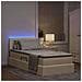 Letto con contenitore e LED con led Crema 90 x 190 cm Tessuto - Foto miniatura 5