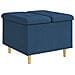 Pouf contenitore con cuscino Blu 60 x 60 x 45 cm Tessuto - Foto miniatura 1