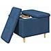 Pouf contenitore con cuscino Blu 60 x 60 x 45 cm Tessuto - Foto miniatura 3