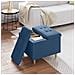 Pouf contenitore con cuscino Blu 60 x 60 x 45 cm Tessuto - Foto miniatura 4