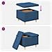 Pouf contenitore con cuscino Blu 60 x 60 x 45 cm Tessuto - Foto miniatura 9