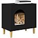 Casa per Gatti Nero 51 x 30 x 52 cm Legno multistrato - Foto miniatura 3