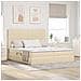 Letto con luci a strisce a LED Crema 180 x 200 cm Tessuto - Foto miniatura 2